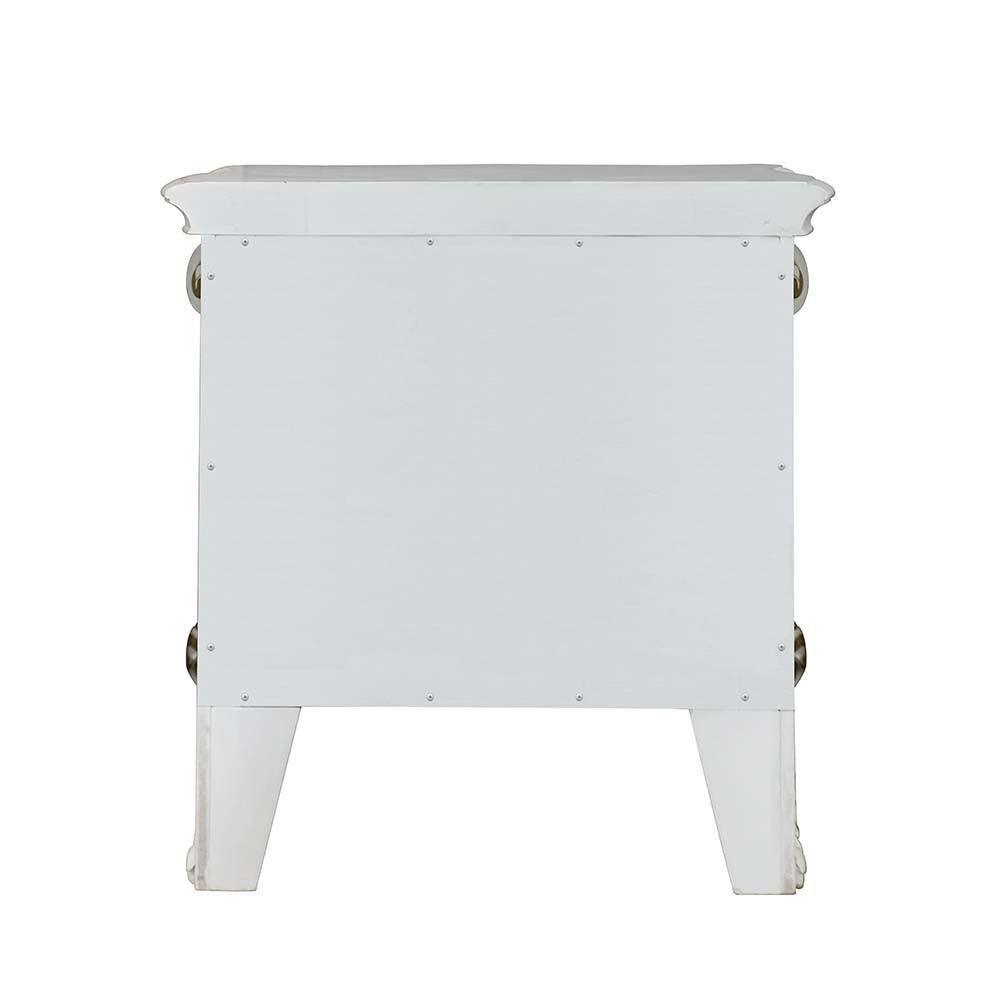 ACME Vendom Nightstand, Antique Pearl Finish FredCo
