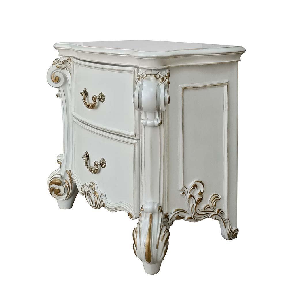 ACME Vendom Nightstand, Antique Pearl Finish FredCo