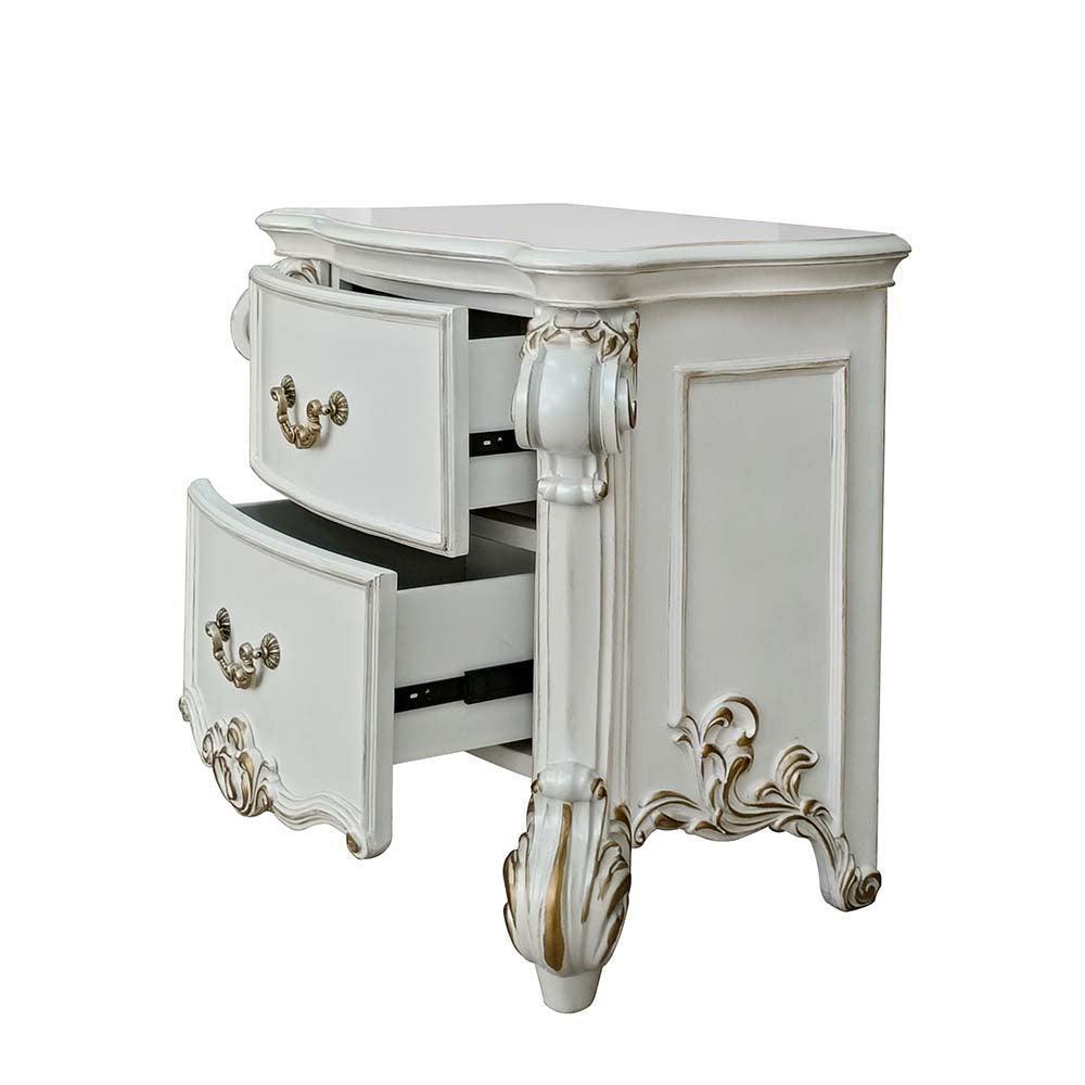 ACME Vendom Nightstand, Antique Pearl Finish FredCo