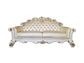 ACME Vendom Sofa w/5 Pillows, Champagne PU & Antique Pearl Finsih FredCo