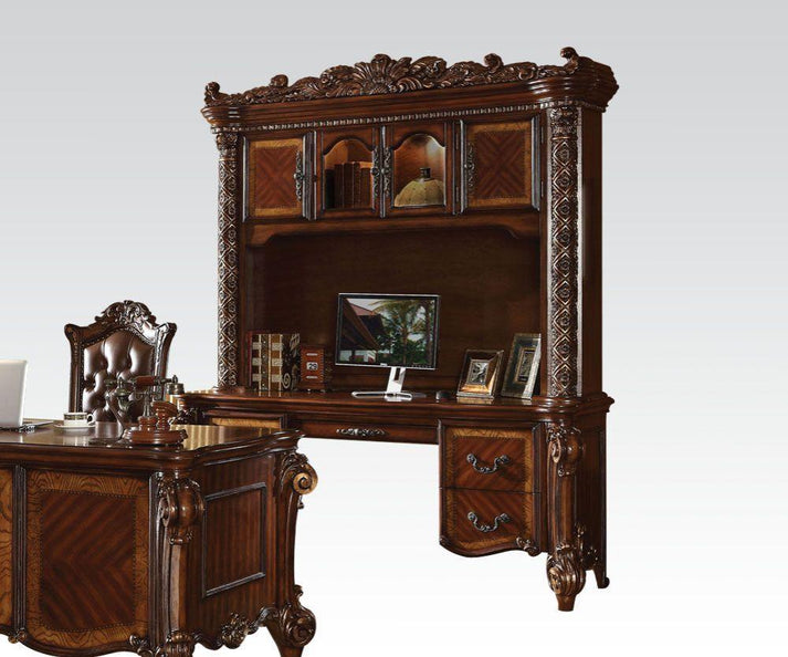 Acme Computer Desk ACME Vendome Computer Desk & Hutch, Cherry 92128 | FredCo