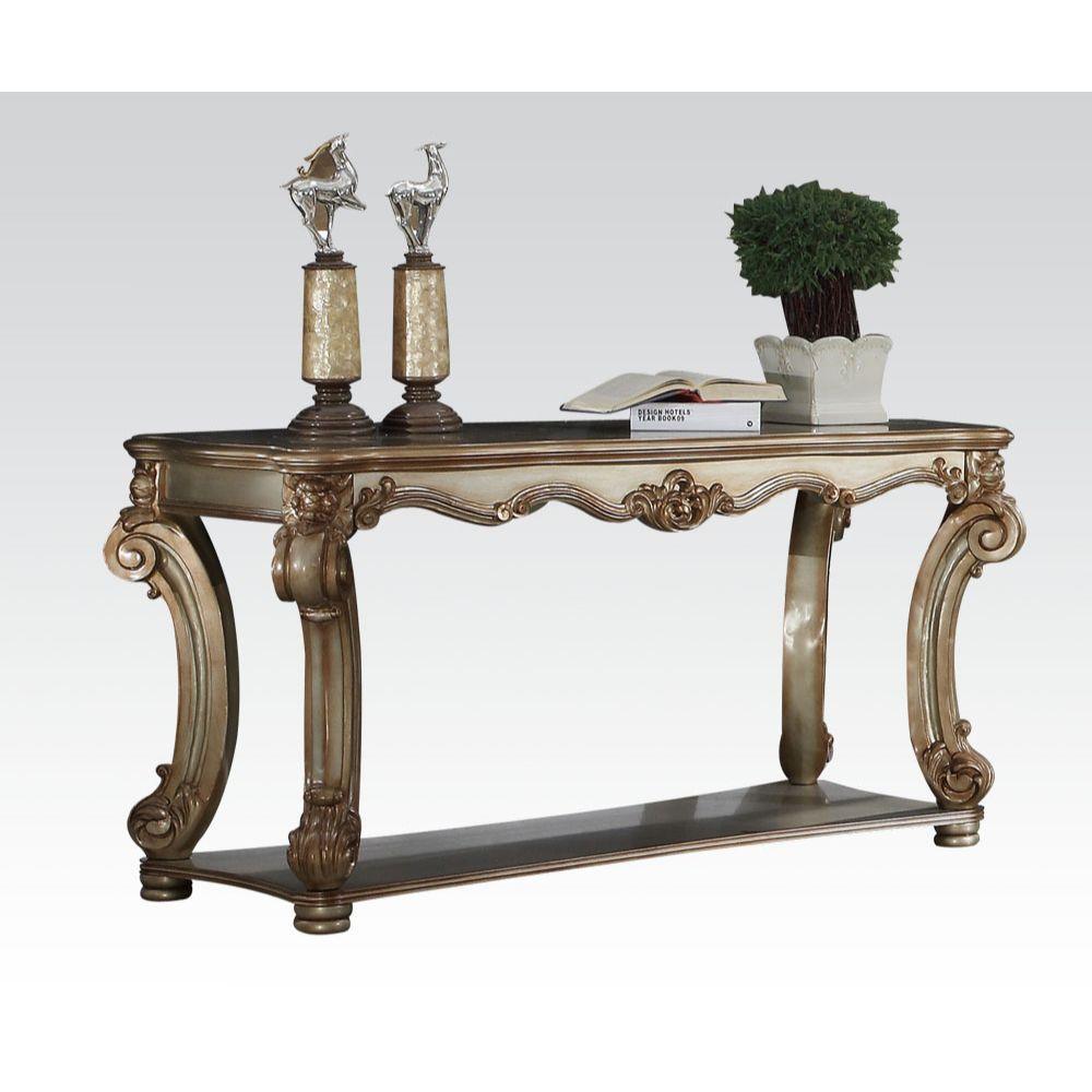 ACME Vendome Sofa Table, Gold Patina FredCo