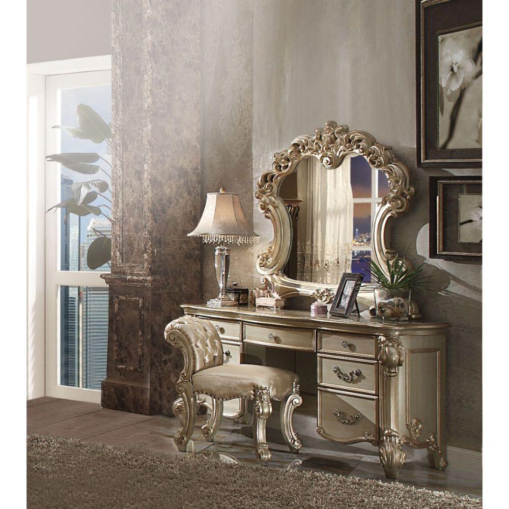 ACME Vendome Vanity Desk, Gold Patina & Bone FredCo