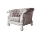 ACME Versailles Chair w/2 Pillows, Ivory Fabric & Bone White Finish FredCo
