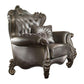 ACME Versailles Chair w/2 Pillows, Silver PU & Antique Platinum FredCo