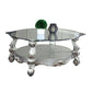 ACME Versailles Coffee Table, Antique Platinum & Clear Glass 86845 FredCo