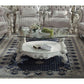 ACME Versailles Coffee Table, Bone White & Clear Glass 82085 FredCo
