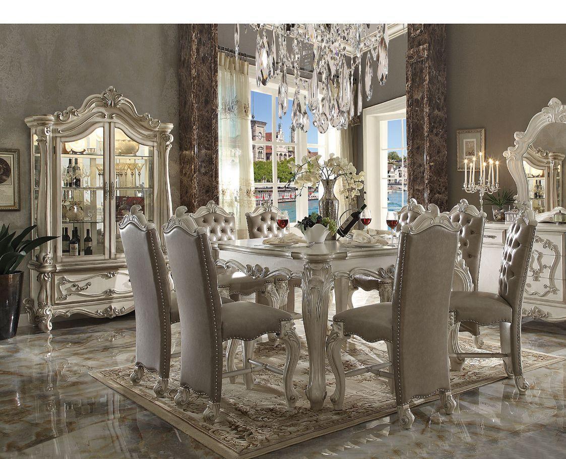 ACME Versailles Counter Height Table, Bone White FredCo