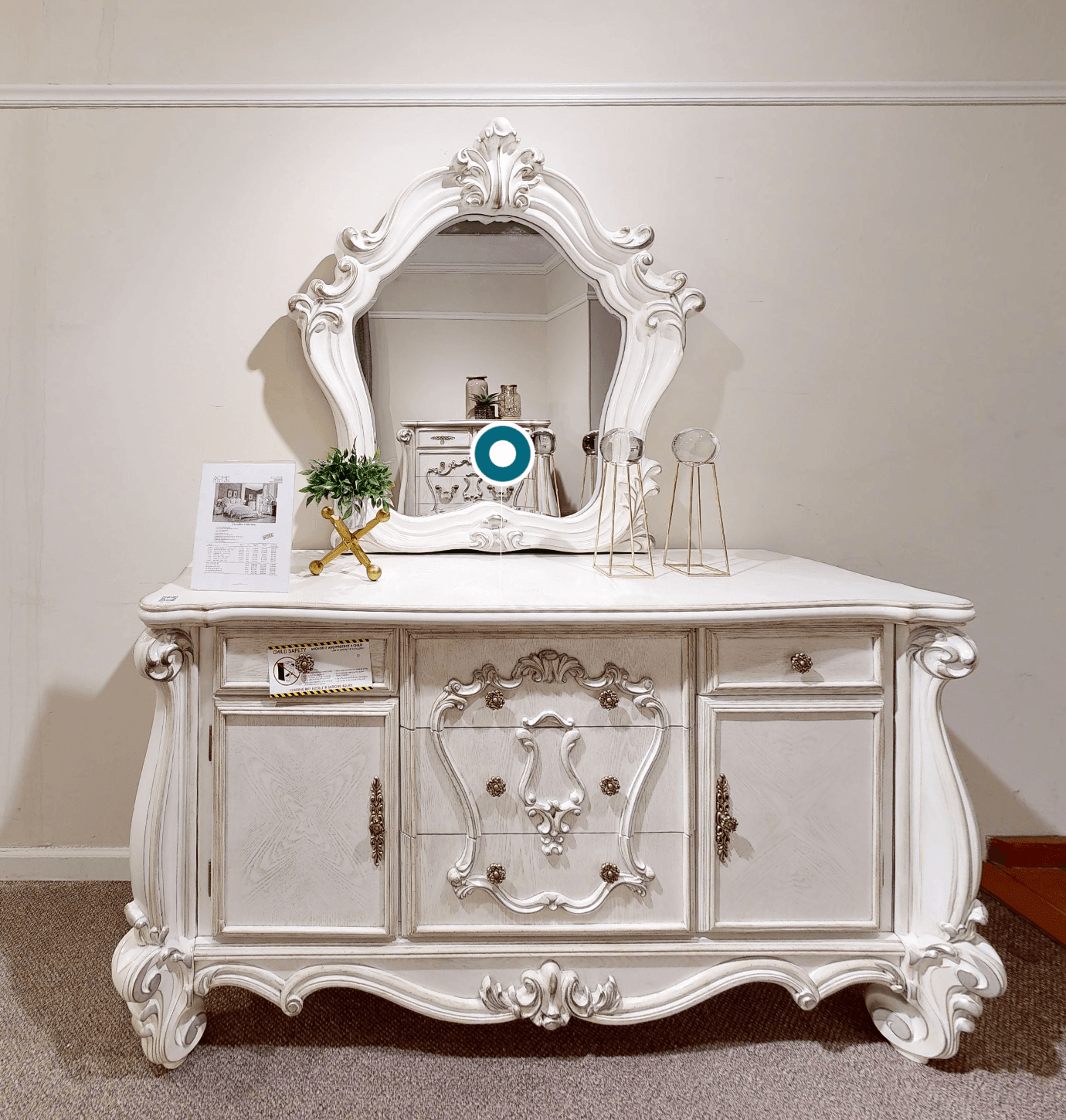 ACME Versailles Dresser, Bone White FredCo