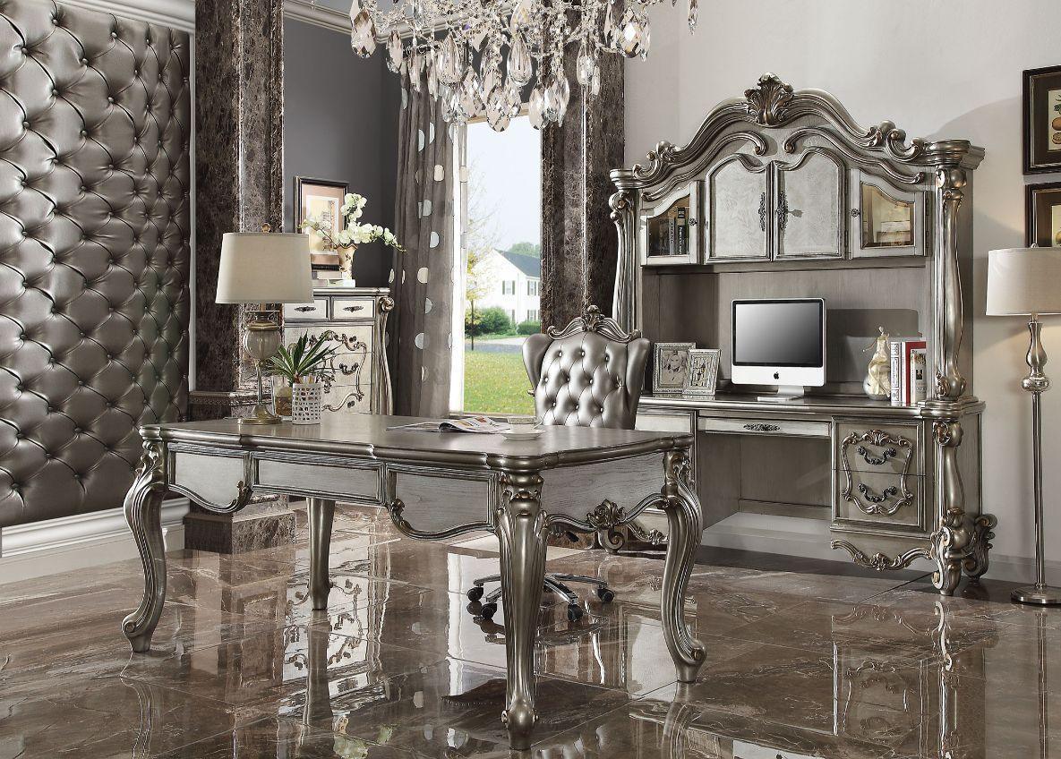 ACME Versailles Executive Desk (Leg), Antique Platinum FredCo