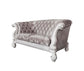 ACME Versailles Loveseat w/5 Pillows, Ivory Fabric & Bone White Finish FredCo