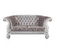 ACME Versailles Loveseat w/5 Pillows, Ivory Fabric & Bone White Finish FredCo