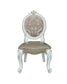 ACME Versailles Side Chair (Set-2), PU & Bone White Finsih FredCo
