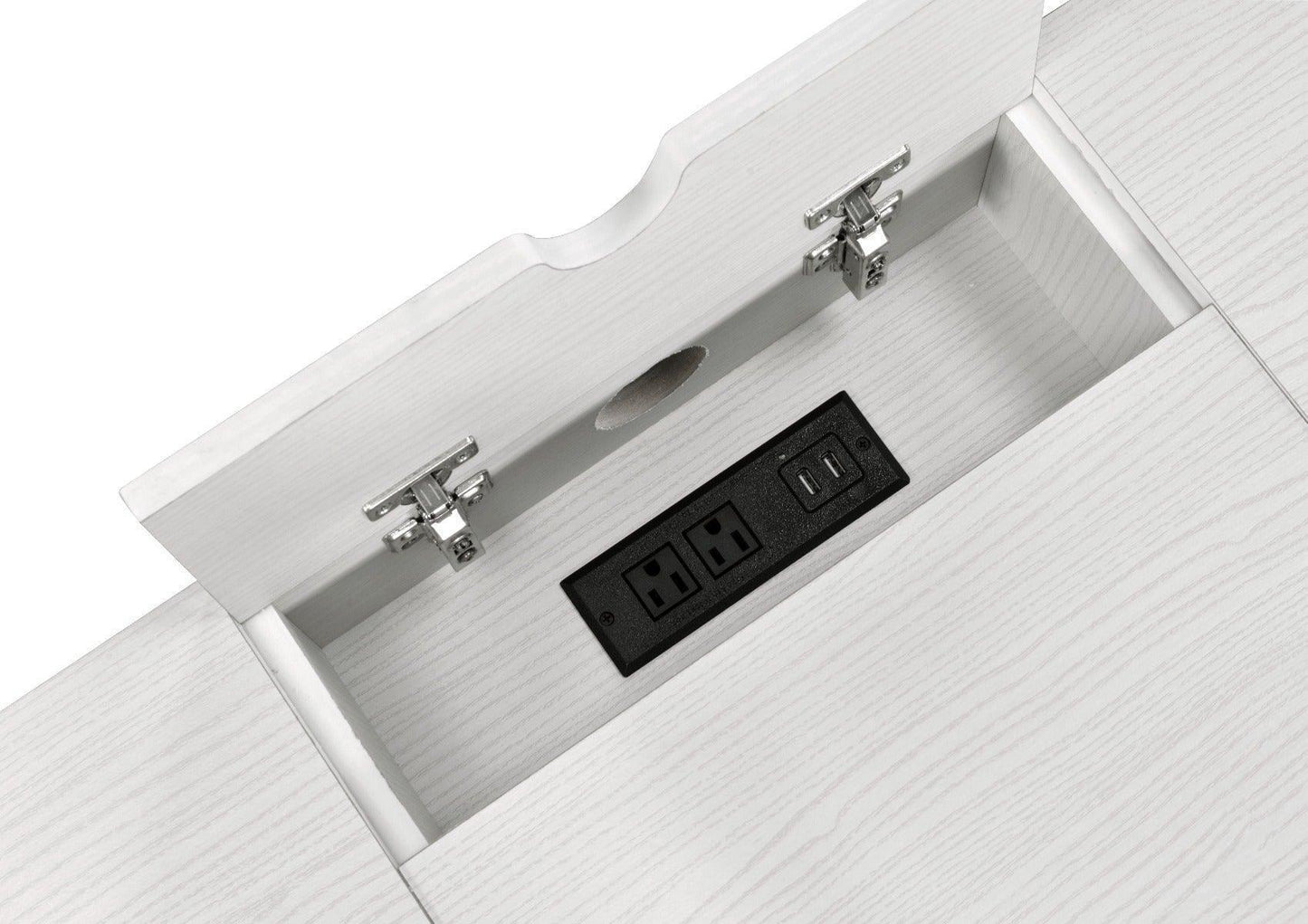 ACME Verster Built-in USB Port Writing Desk, Natural & Black Finish FredCo