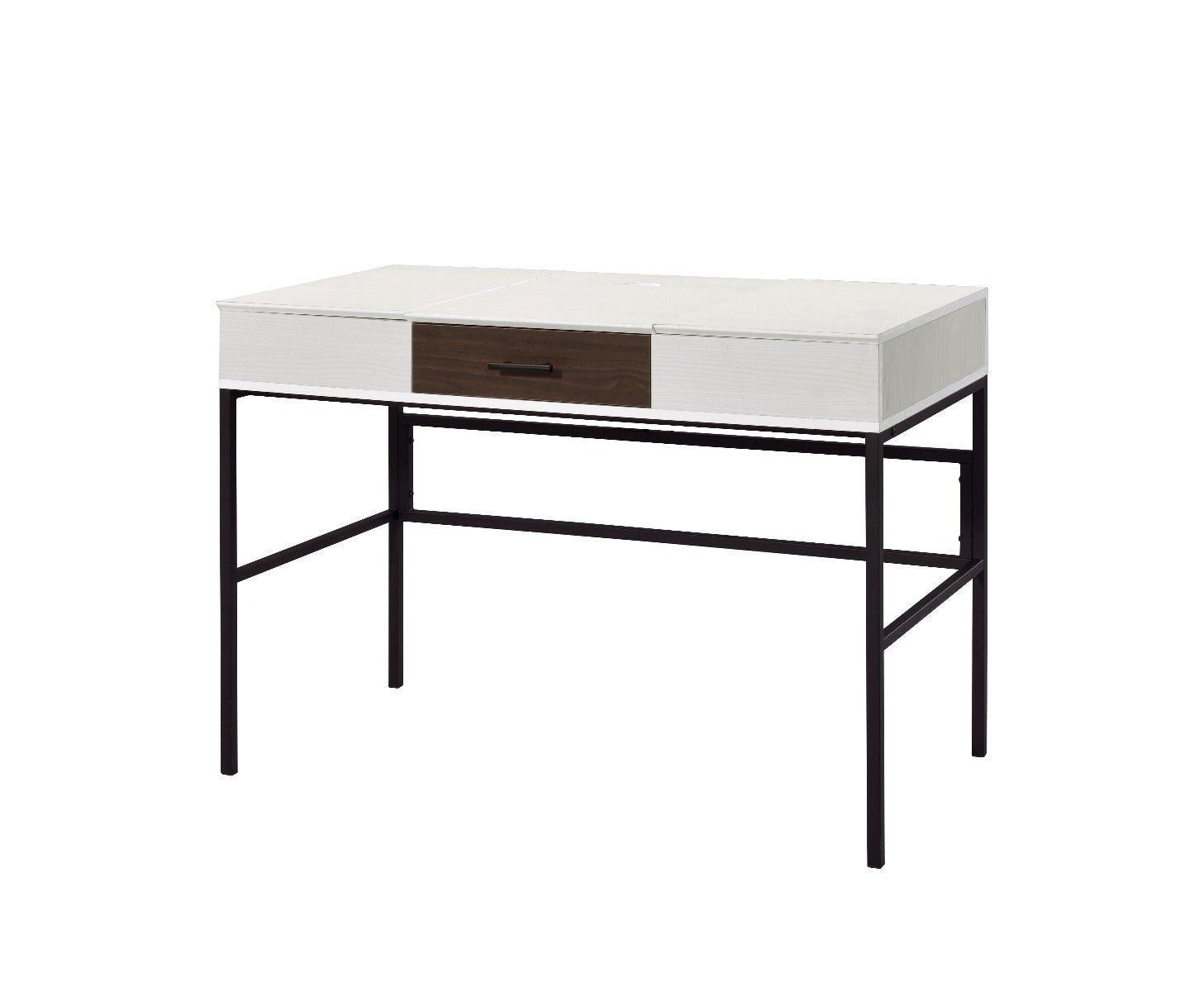 ACME Verster Built-in USB Port Writing Desk, Natural & Black Finish FredCo