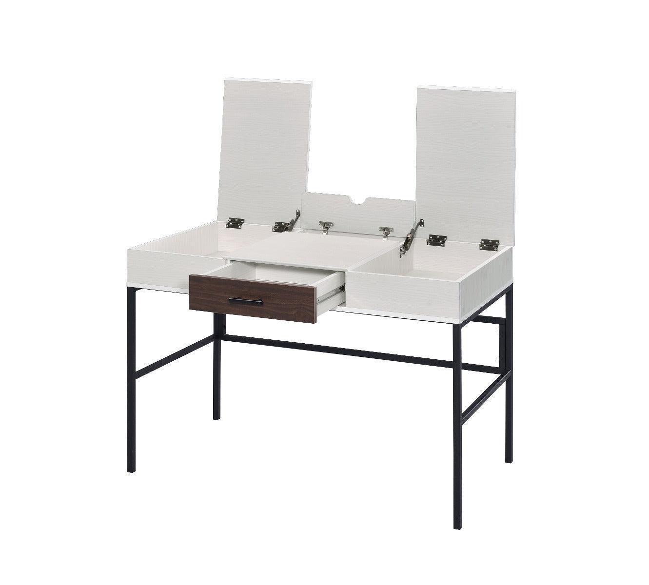 ACME Verster Built-in USB Port Writing Desk, Natural & Black Finish FredCo