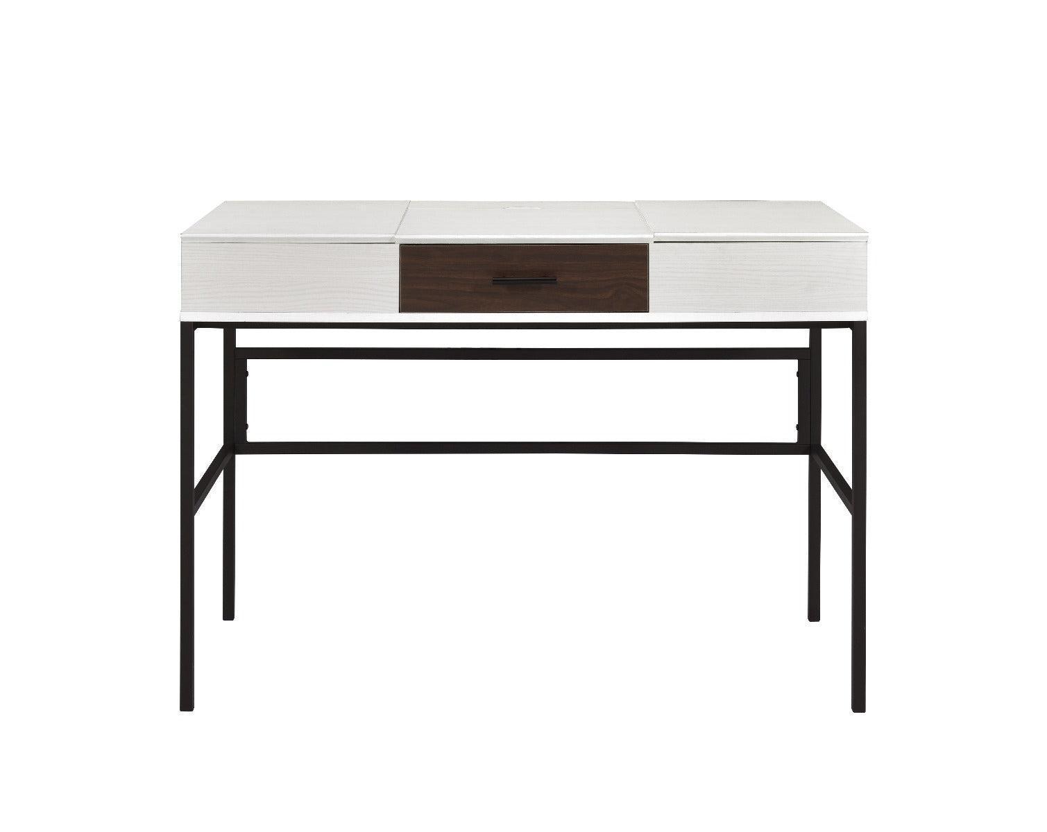 ACME Verster Built-in USB Port Writing Desk, Natural & Black Finish FredCo