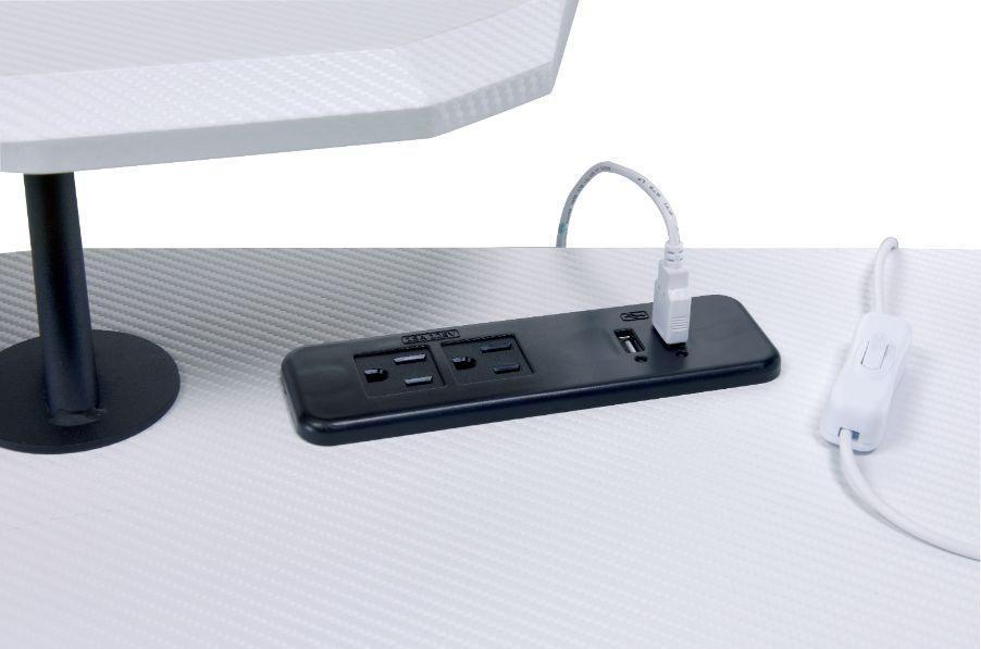 ACME Vildre Gaming Table w/USB Port, Black & White Finish FredCo