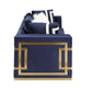 ACME Virrux Loveseat w/4Pillows, Blue Velvet & Gold Finish FredCo
