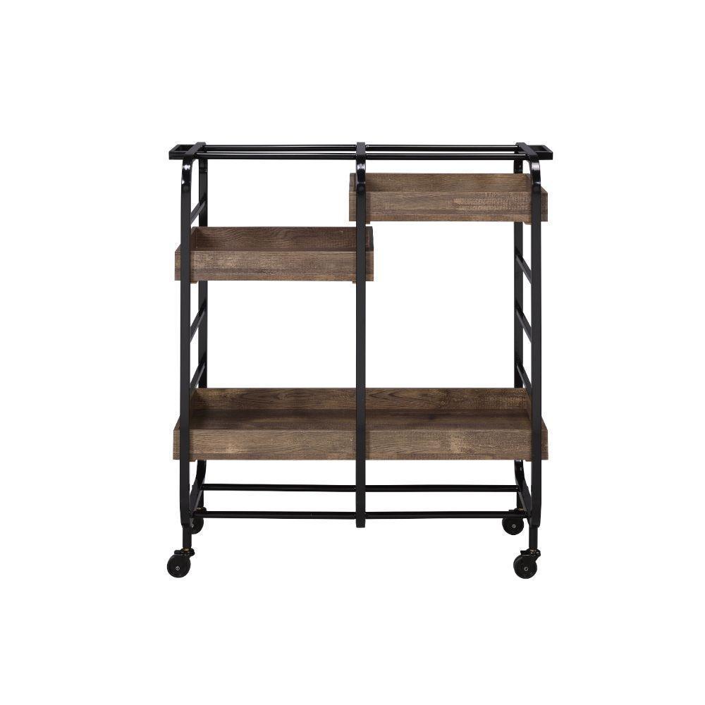 ACME Vorrik Serving Cart, Black & Walnut FredCo