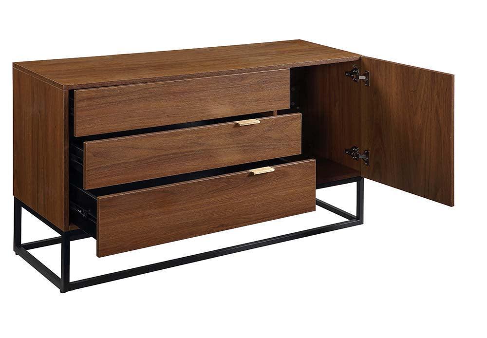 ACME Walden Console Table, Walnut & Black Finish FredCo