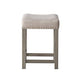 ACME Wandella 4Pc Pk Counter Height Set w/USB, Beige Fabric, Marble & Rustic Oak Finish FredCo