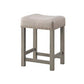 ACME Wandella 4Pc Pk Counter Height Set w/USB, Beige Fabric, Marble & Rustic Oak Finish FredCo