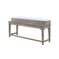 ACME Wandella 4Pc Pk Counter Height Set w/USB, Beige Fabric, Marble & Rustic Oak Finish FredCo