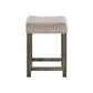 ACME Wandella 4Pc Pk Counter Height Set w/USB, Beige Fabric, Marble & Weathered Gray Finish FredCo