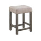 ACME Wandella 4Pc Pk Counter Height Set w/USB, Beige Fabric, Marble & Weathered Gray Finish FredCo