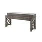 ACME Wandella 4Pc Pk Counter Height Set w/USB, Beige Fabric, Marble & Weathered Gray Finish FredCo