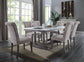 ACME Yabeina Dining Table , Marble Top & Gray Oak Finish FredCo