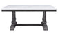 ACME Yabeina Dining Table , Marble Top & Gray Oak Finish FredCo