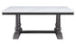 ACME Yabeina Dining Table , Marble Top & Gray Oak Finish FredCo