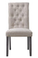ACME Yabeina Side Chair (Set-2), Beige Linen & Gray Finish FredCo
