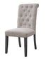 ACME Yabeina Side Chair (Set-2), Beige Linen & Gray Finish FredCo