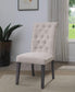 ACME Yabeina Side Chair (Set-2), Beige Linen & Gray Finish FredCo