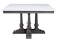 ACME Yabeina Square Dining Table , Marble Top & Gray Oak Finish FredCo