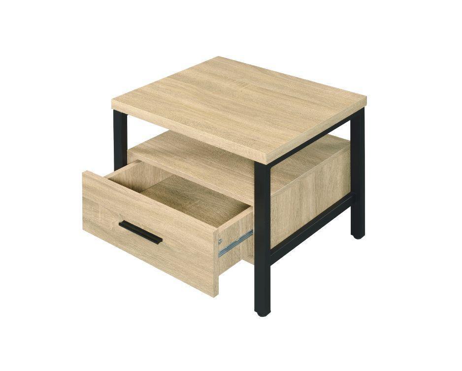 ACME Yawan Accent Table, Oak & Black Finish FredCo