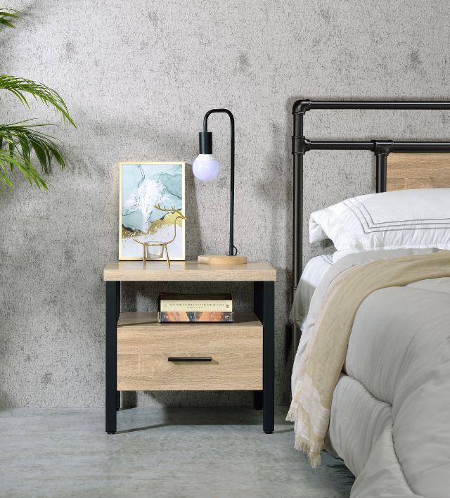 ACME Yawan Accent Table, Oak & Black Finish FredCo