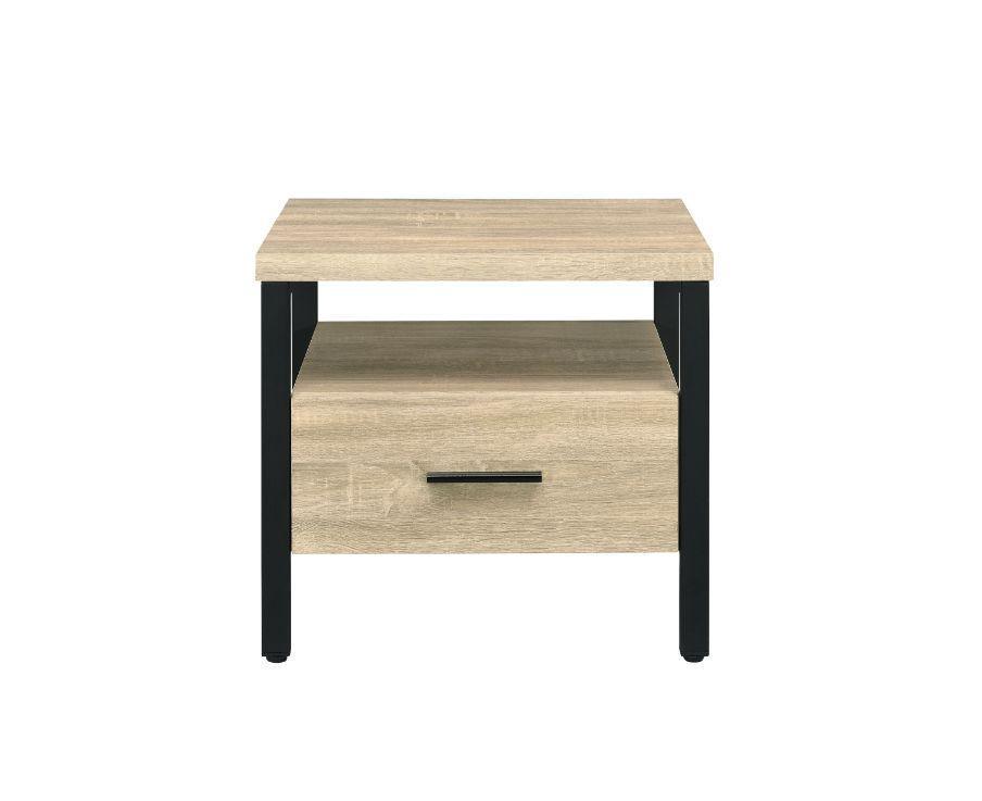 ACME Yawan Accent Table, Oak & Black Finish FredCo