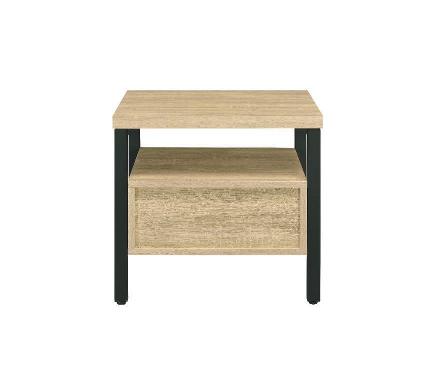 ACME Yawan Accent Table, Oak & Black Finish FredCo