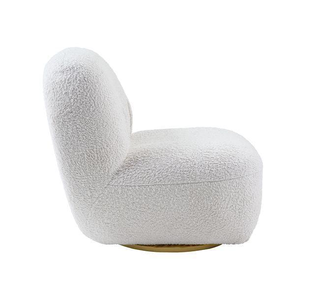 ACME Yedaid Accent Chair w/Swivel, White Teddy Sherpa FredCo