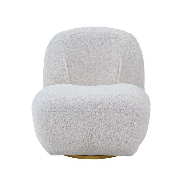 ACME Yedaid Accent Chair w/Swivel, White Teddy Sherpa FredCo