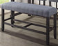 ACME Yelena Counter Height Bench, Fabric & Weathered Espresso FredCo