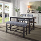 ACME Yelena Counter Height Table, Marble & Weathered Espresso FredCo