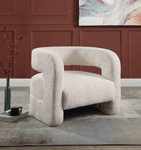 ACME Yitua Accent Chair, White Teddy Sherpa FredCo