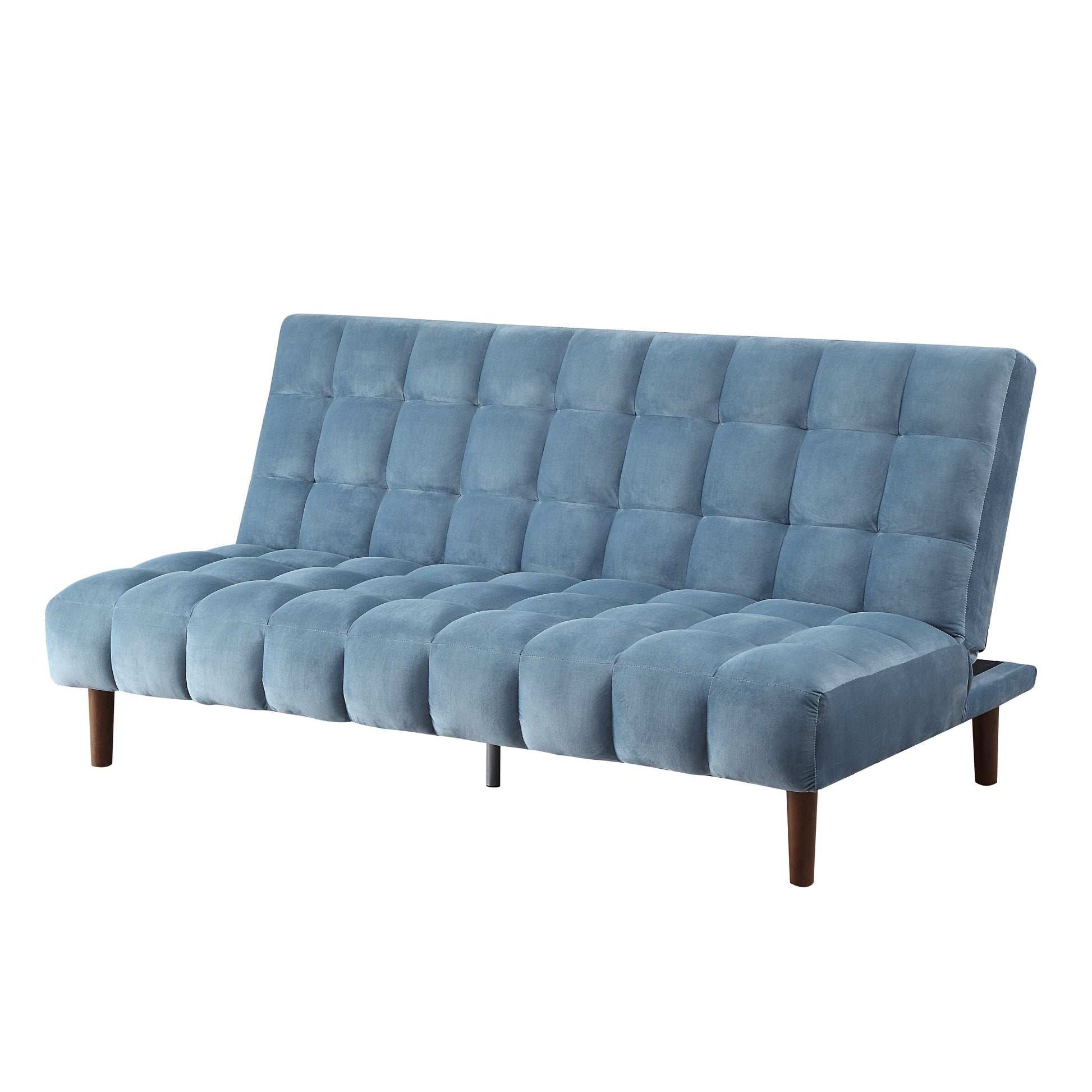 ACME Yolandi Adjustable Sofa , Teal Velvet & Dark Walnut Finish FredCo