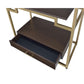 ACME Yumia Bookshelf, Gold & Clear Glass 92787 FredCo