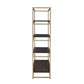 ACME Yumia Bookshelf, Gold & Clear Glass 92787 FredCo